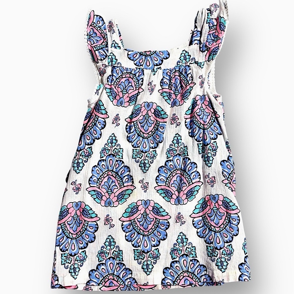 Carters Kids Girls Size 6 Paisley Tunic Tie Waist Tee Short Sleeve Shirt Top